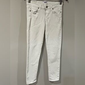 Women’s Size 26 PAIGE Denim White Skyline Ankle Peg Stretch Jeans Pants EUC